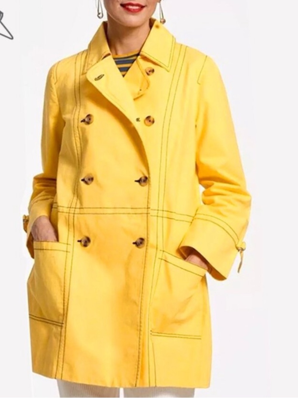 Frances Valentine Yellow Double-Breasted Women's Coat - NWT 1X